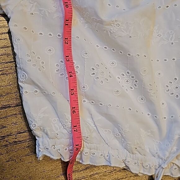 White crop top off shoulder size S NWT Calligraphie 100% cotton - Picture 4 of 9